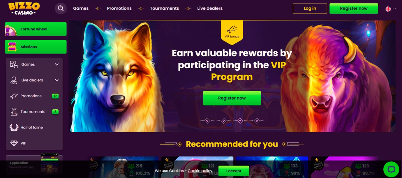 Bizzo site screen