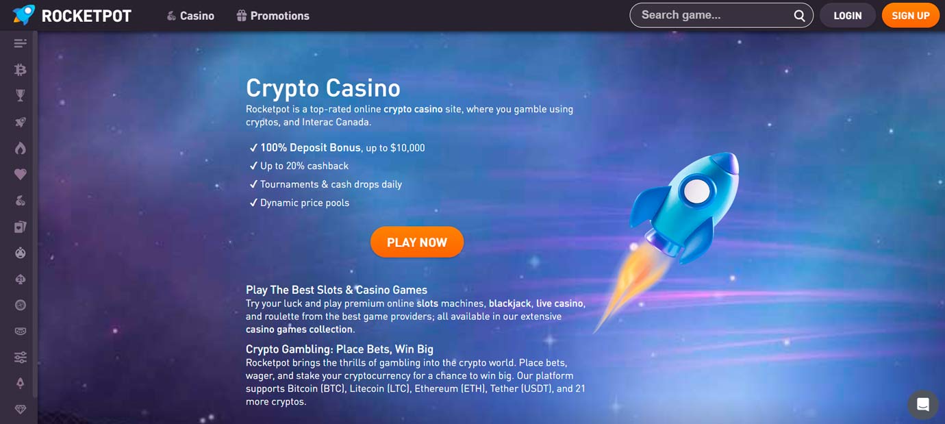 Rocketpot site screen